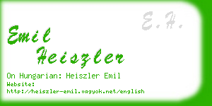 emil heiszler business card